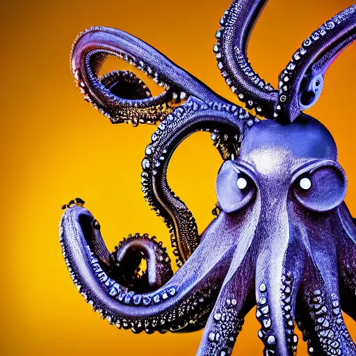 Prompt: macro photo of sci-fi cybernetic octopus with brain, photography, filmic, cinematic, dramatic, depressed, photoshoot, 35mm, wide angle, short exposure, double-exposure, f/22, 22 megapixels, shot on 35mm, DSLR, 32k, hyper-realistic, highly detailed, ray traced, RTX, anti-aliasing, FXAA, sharpen, SFX, SSAO, de-noise, cinematic lighting, beautiful lighting, studio lighting, ultra realistic, max quality, epic 35 mm lens shot, photorealism, ray tracing global illumination, sharp focus, shadows, shaders, establishing shot