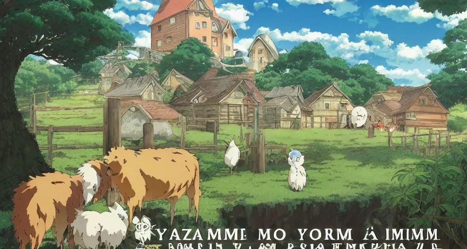 Prompt: Anime visual of a cozy farm; illustrated by Hayao Miyazaki; anime production by Studio Ghibli; high quality; visually stunning; majestic; fall; poster; official media