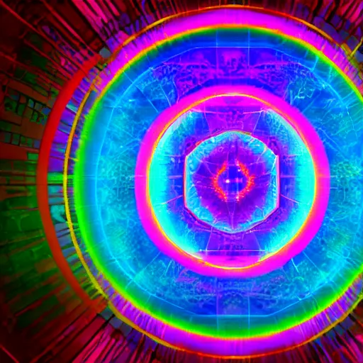 Prompt: the magic portal to the multiverse occult sorcery, chromatic aberration