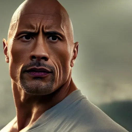 prompthunt: dwayne the rock johnson in eyebrow raise