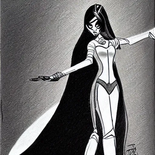 Image similar to milt kahl sketch of victoria justice as princess padme from star wars episode 3