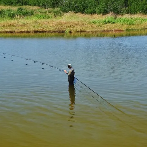 Prompt: morning! nice day for fishing ain't it? hu ha!