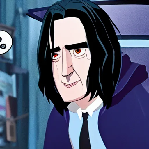 Prompt: Severus Snape in the style of Spider-Man: Into the Spider-Verse (2018)