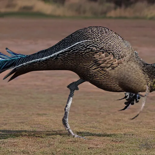 Image similar to blurry photograph of a feathered dinosaur