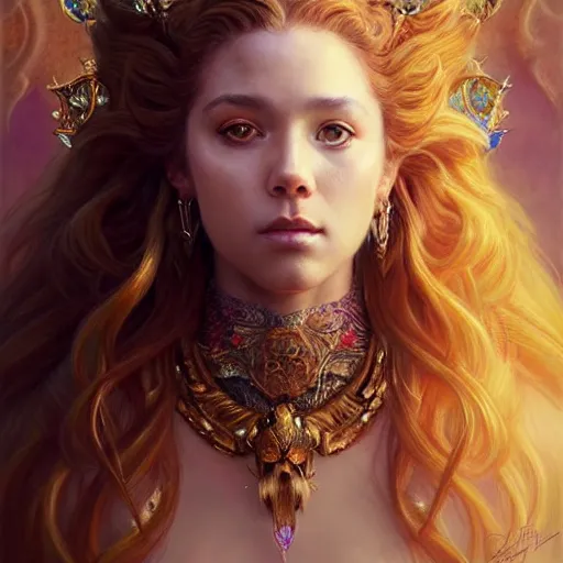 Prompt: highly detailed full portrait of a enchanted lioness in the form of a beautiful young princess. d & d, art by artgerm and greg rutkowski and donato giancola and ruan jia and carl larsson and magali villeneuve. trending on artstation, intricate details, energetic composition, golden ratio, concept art, illustration, elegant art