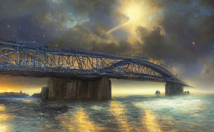 Prompt: bridge to the star, by paul chadeisson