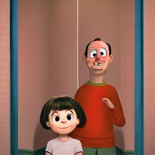 Image similar to the shining in pixar style