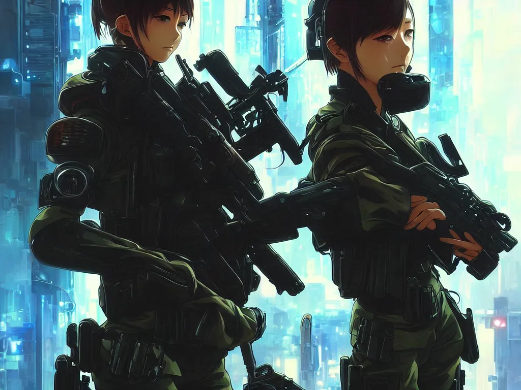 Image similar to anime key visual of a young female swat officer fighting male blood hound, neon, cyberpunk, futuristic, stunning, highly detailed, digital painting, smooth, soft focus, illustration, movie poster, japanese typography, digital art from artstation by artgerm and greg rutkowski and alphonse mucha