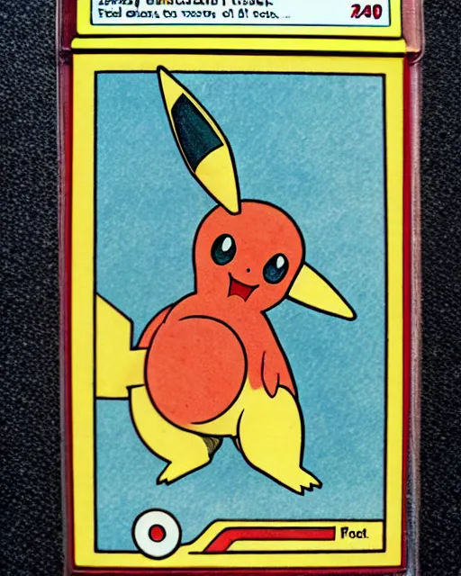 Image similar to a pokemon card from the 1 9 4 0 s