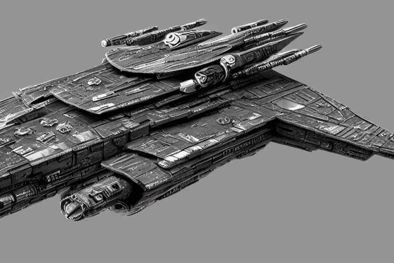 Image similar to closeup greeble detail of imperial start destroyer flying through x-wing fighter intricate hyper-detailed photorealistic 35mm