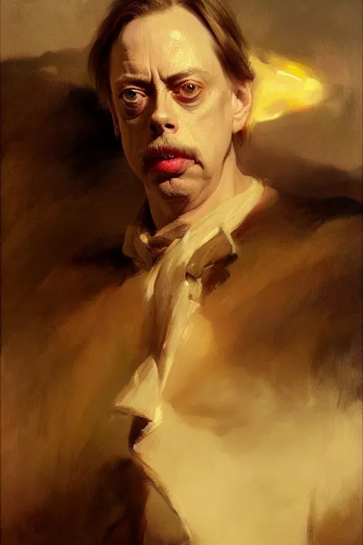 Image similar to beautiful portrait half steve buscemi artisan loaf of sourdough bread, art by anders zorn, wonderful masterpiece by greg rutkowski, beautiful cinematic light, american romanticism thomas lawrence, greg rutkowski