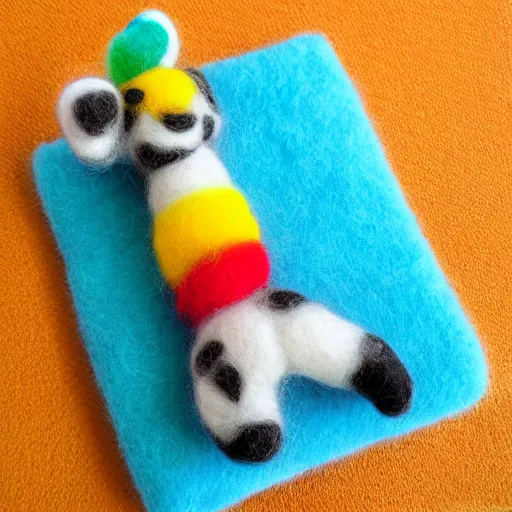 Image similar to Popsicle Tiger, needle felted Art Toy, realistic, high details, 8k