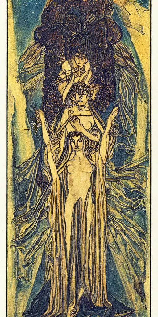 Image similar to the empress tarot card by austin osman spare