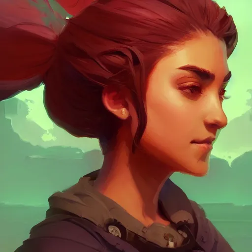 Image similar to profile portrait, maya ali mage, gloomhaven, dynamic lighting, gaudy colors, octane render aesthetic, matte painting concept art, official fanart behance hd artstation by jesper ejsing, by rhads and makoto shinkai and lois van baarle and ilya kuvshinov and rossdraws