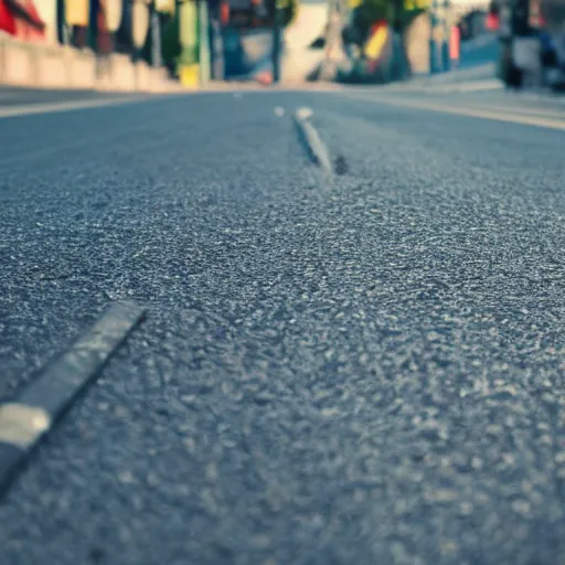 Image similar to toilet bowl in the middle of a road, depth of field