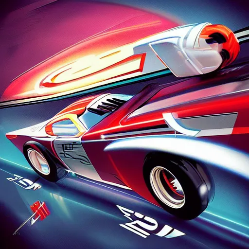 Image similar to “speed racer (1967) reimagined by mad dog jones, octane, digital art”