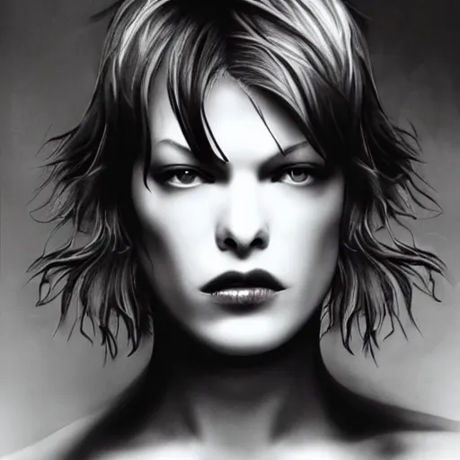 Prompt: milla jovovich by yoshii, chie,