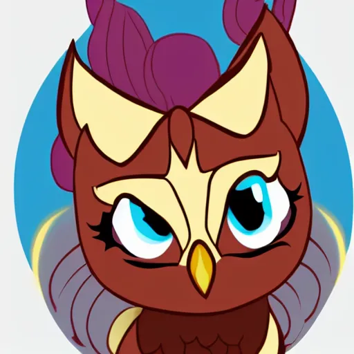 Image similar to hooty from the owl house as a character from my little pony