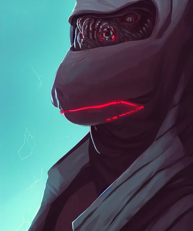 Prompt: a portrait of a raptor wearing a nun habit, cyberpunk!, fantasy, elegant, digital painting, artstation, concept art, matte, sharp focus, illustration, art by josan gonzalez