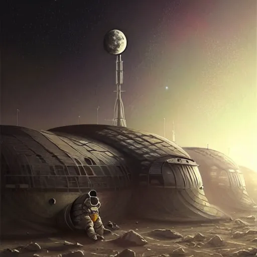 Prompt: Sleep quarters on the Moon city, Noviy Norilsk, sci-fi, fantasy, Earth seen on the dark sky, intricate, very very beautiful, elegant, highly detailed composition, digital rendering, artstation, concept art, smooth, sharp focus, illustration, art by artgerm and greg rutkowski and alphonse mucha