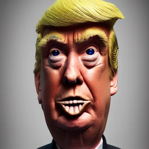 Image similar to donald trump is fused into stump, hyperdetailed, artstation, cgsociety, 8 k