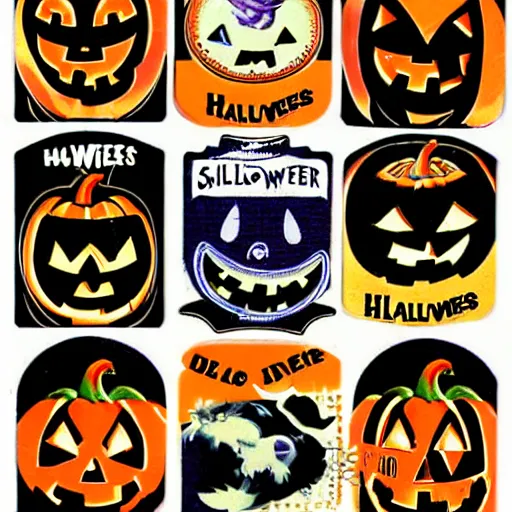 Image similar to vintage 1 9 8 0 s halloween stickers