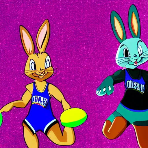 Prompt: Lola Bunny Space Jam movie still, deviantart