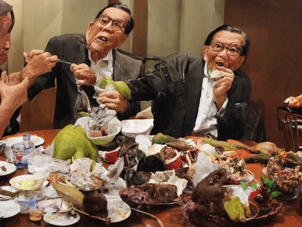 Image similar to Enrile eating a dinosaur