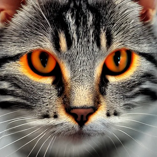 Prompt: an [ [ [ [ orange ] ] ] ] kitty front view