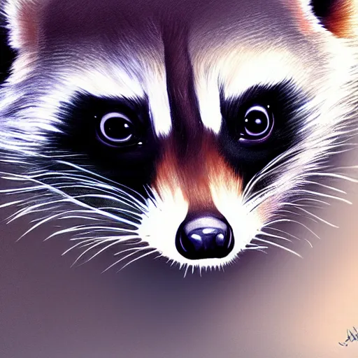 Image similar to cute fluffy baby raccoon detailed painting 4 k