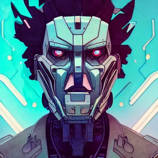 Image similar to 1 9 0 0 transformers rick sanchez portrait by and james jean and erik jones, inspired by ghost in the shell, beautiful fine face features, intricate high details, sharp, ultradetailed, 3 d octane render