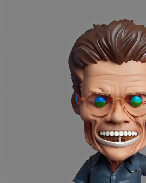 Image similar to full body 3d render of willem dafoe as a funko pop, studio lighting, white background, blender, trending on artstation, 8k, highly detailed