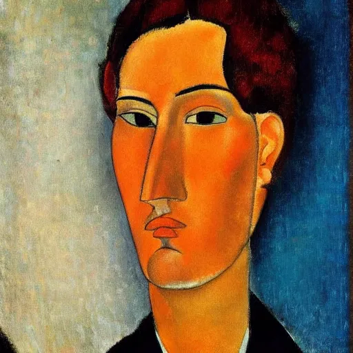 Image similar to a portrait by amedeo modigliani, but photorealistic, high quality, high detail