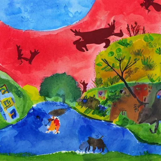 Image similar to eric carle scene in boston