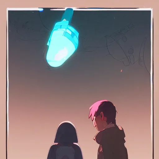 Image similar to by moebius and atey ghailan. poor main's story