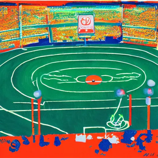 Image similar to 6:05, outside the stadium special delivery for Hoops McCann, mixed media, by Tadanori Yokoo