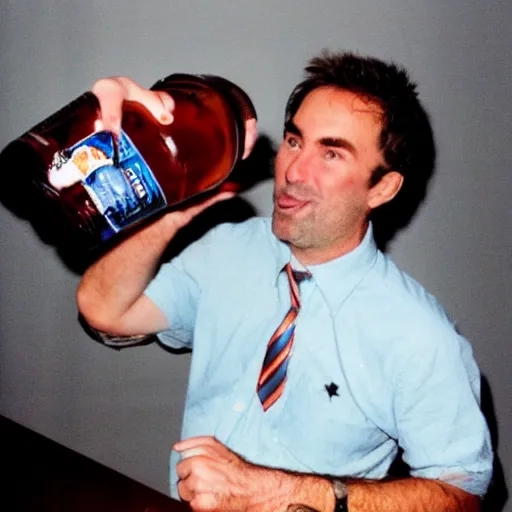 Prompt: greg page in the 90s drinking soda