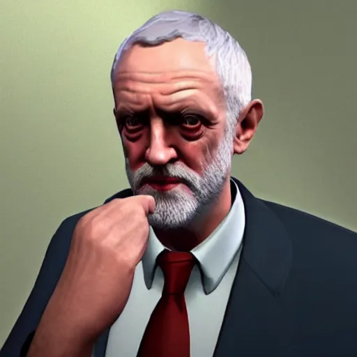 Image similar to jeremy corbyn in a video game, unreal engine