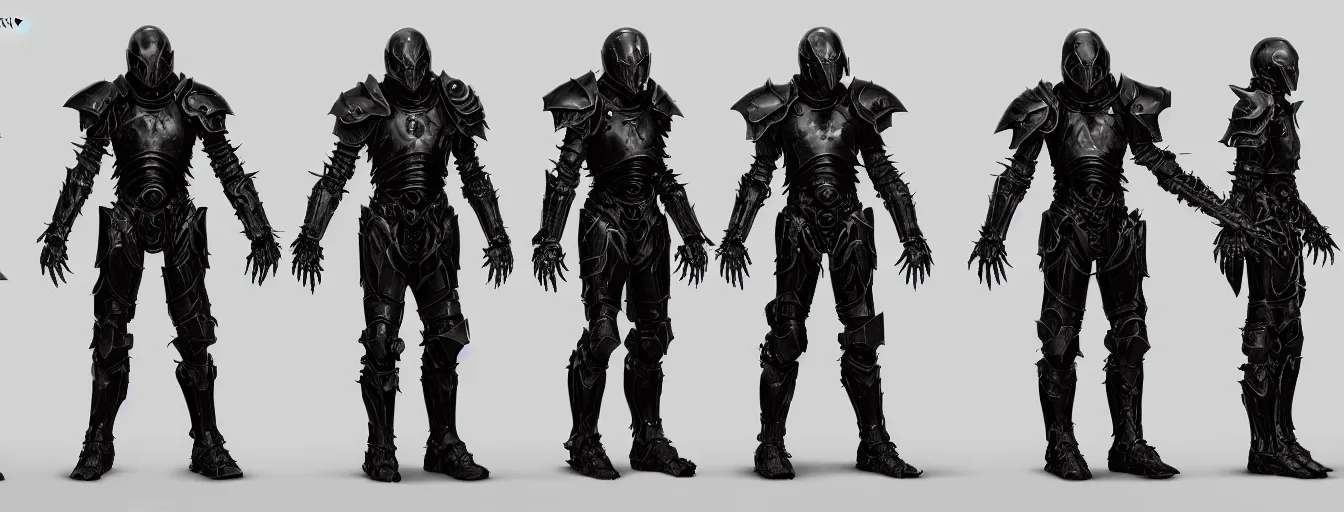 Image similar to hell knight templar thorn armor suit humanoid character sheet, archangel themed dark sf biomechanical, intricate artwork masterpiece, ominous, dramatic horror cinematic lighting, volumetric 8 k, by josan gonzalez, alexey egorov, kilian eng, trending on cgsociety, octane render, 8 k