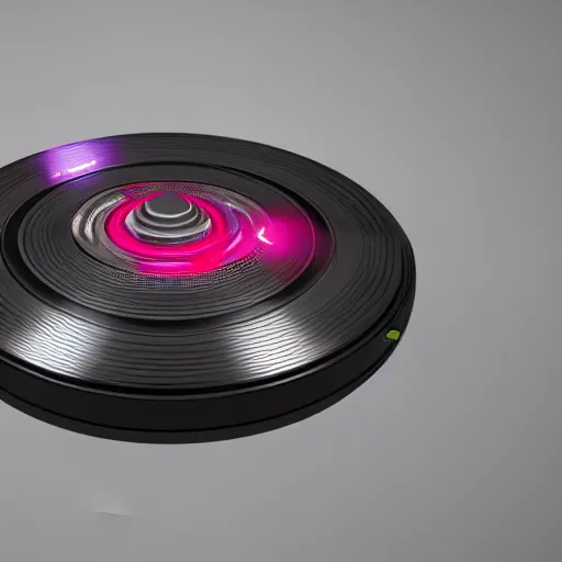 Prompt: a 3 d render of a cyberpunk turntable, realistic, octane render, unreal engine, 8 k