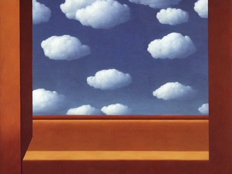 Image similar to the void, painting by rene magritte, high detail, high resolution