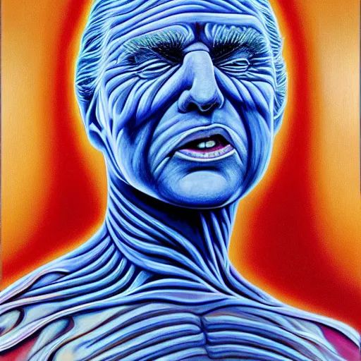 Image similar to Donald Trump painted by Alex grey