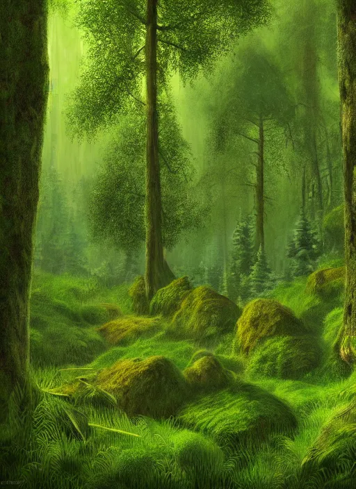 Image similar to lush forest, high detail, 4 k, concept art, realism style