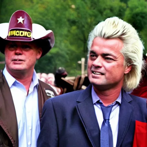 Image similar to geert wilders in the village people