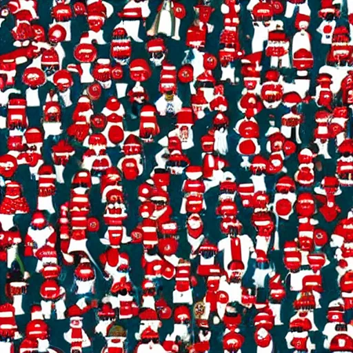 Prompt: an impossible Where's Wally puzzle