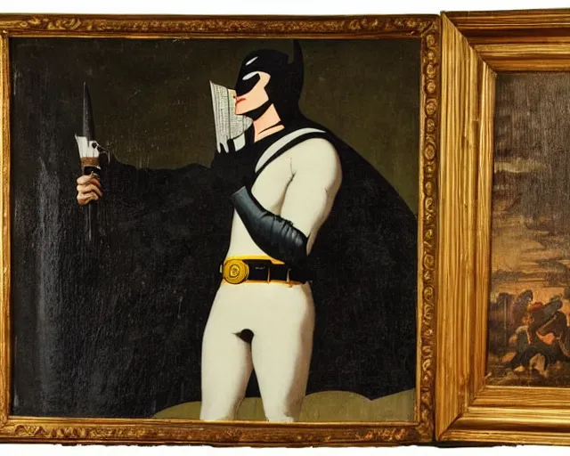 Prompt: a 1 6 0 0 s painting of batman