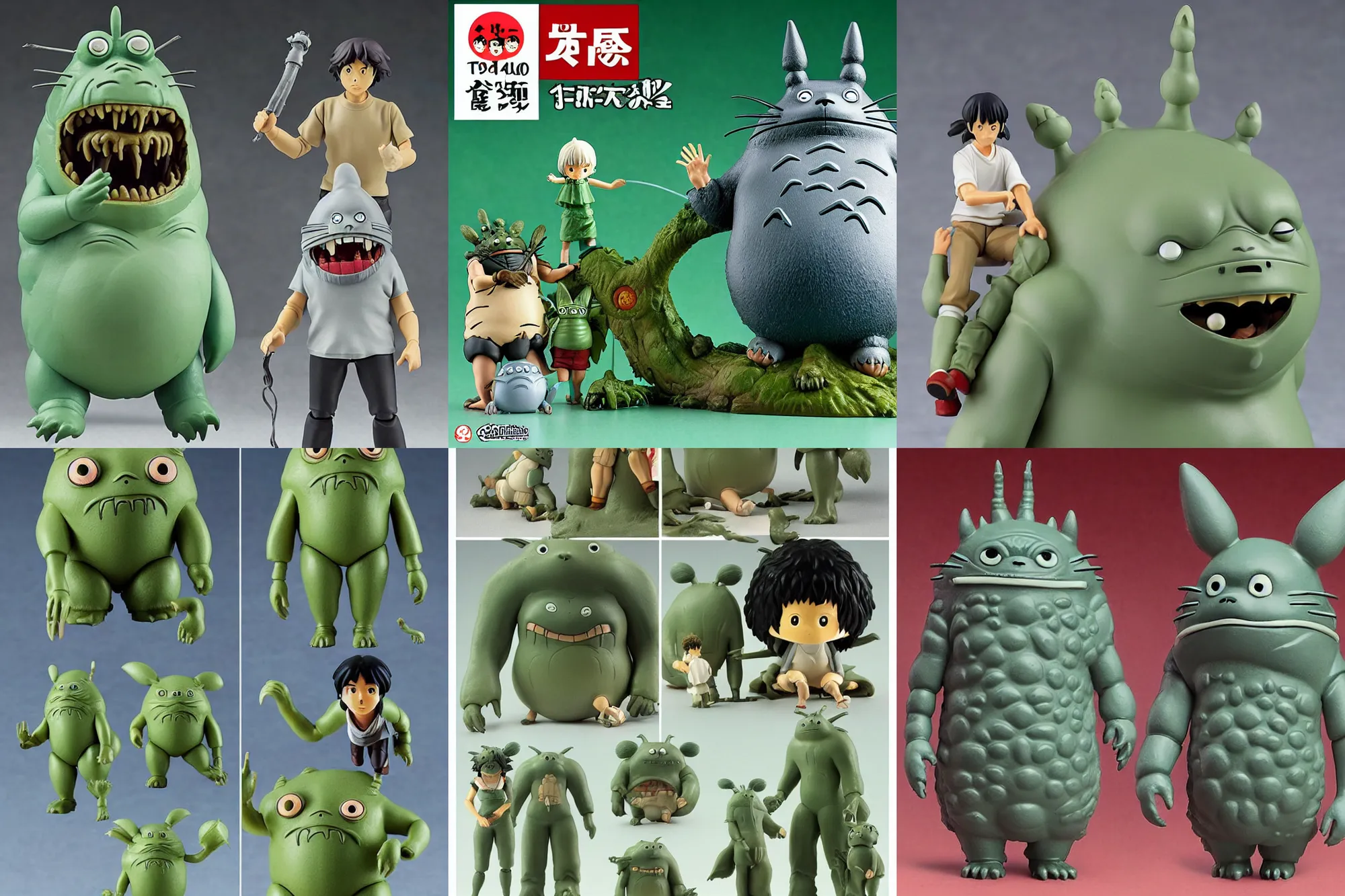 Prompt: Studio Ghibli Totoro Lovecraftian horror as 1980's Kenner style action figure, 5 points of articulation, full body, 4k, highly detailed. award winning sci-fi. look at all that detail!