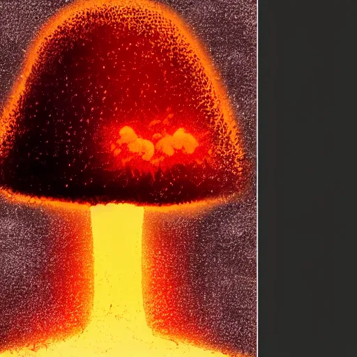 Image similar to a nuclear mushroom cloud with donald trumps face on it. portrait, intricate, highly detailed, concept art, smooth, sharp focus, illustration, medium shot, mid - shot