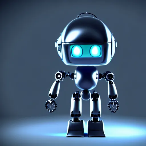 Image similar to a cute little robot. super realistic 8 k render of a dark hooded powerful elegant, cinematic composition