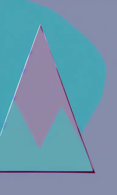 Prompt: upside down triangle in the center out of a serene ocean, calm tones, muted tones, pink, blue, lilac, smooth gradient, album cover, minimal, expressionist